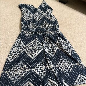 Alice + Olivia Geometric Black and White Maxi Dress